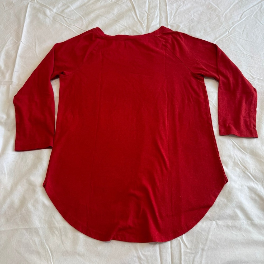 Hollister Womens Red 3/4 Sleeve Graphic T-Shirt Y2K Seagull Logo Size S - Picture 10 of 10